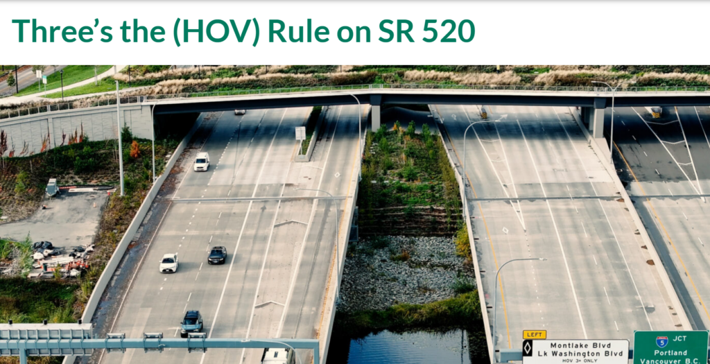 Three's the (HOV) Rule on SR 520 - SR 520 Construction Corner